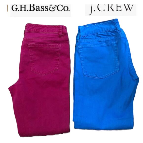 J. Crew blue pants & Bass pink jean/ pants bundle size 6 - Picture 1 of 12